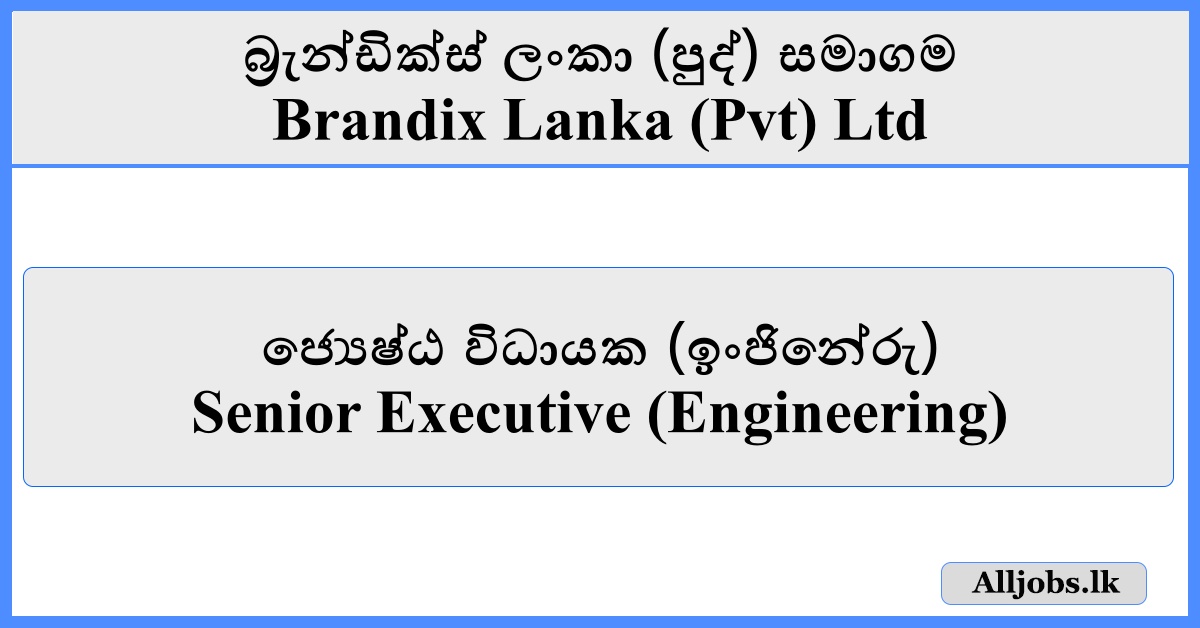 Senior Executive (Engineering) - Brandix Lanka