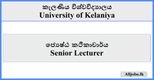Senior Lecturer - University of Kelaniya