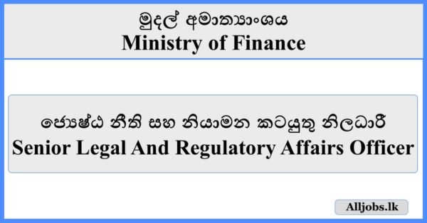 Senior Legal And Regulatory Affairs Officer - Ministry of Finance E