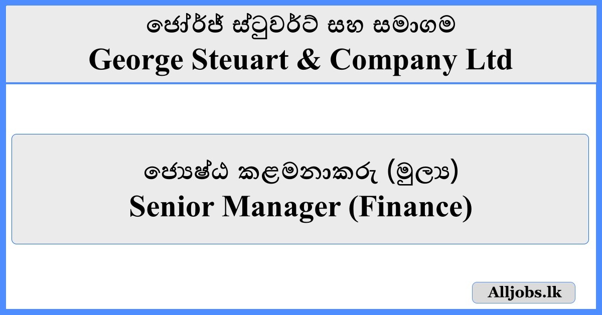 Senior Manager (Finance) - George Steuart