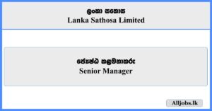 Senior Manager - Lanka Sathosa Limited