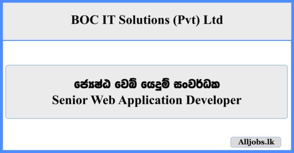 Senior Web Application Developer-BOC IT Solutions (Pvt) Ltd