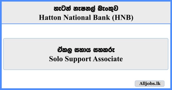 Solo Support Associate - Hatton National Bank (HNB)