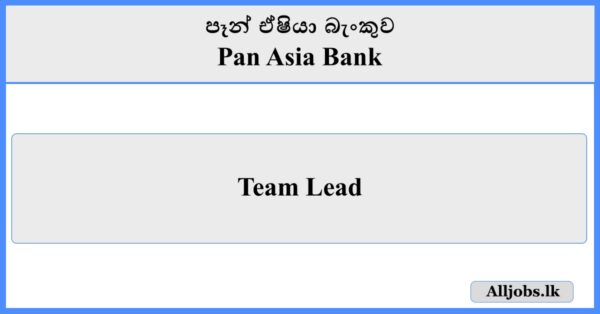 Team Lead - Pan Asia Bank