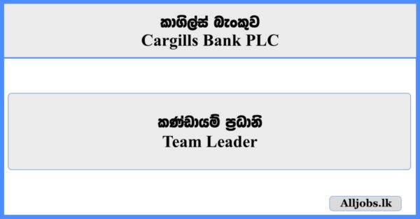 Team Leader - Cargills Bank