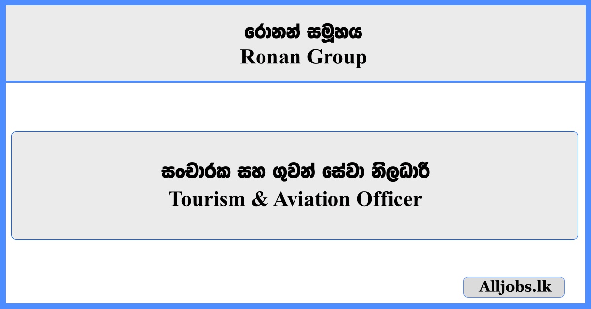 Tourism & Aviation Officer - Ronan Group