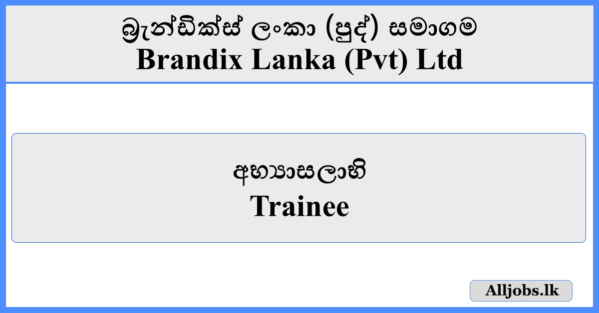 Trainee - Brandix Lanka (Pvt) Ltd